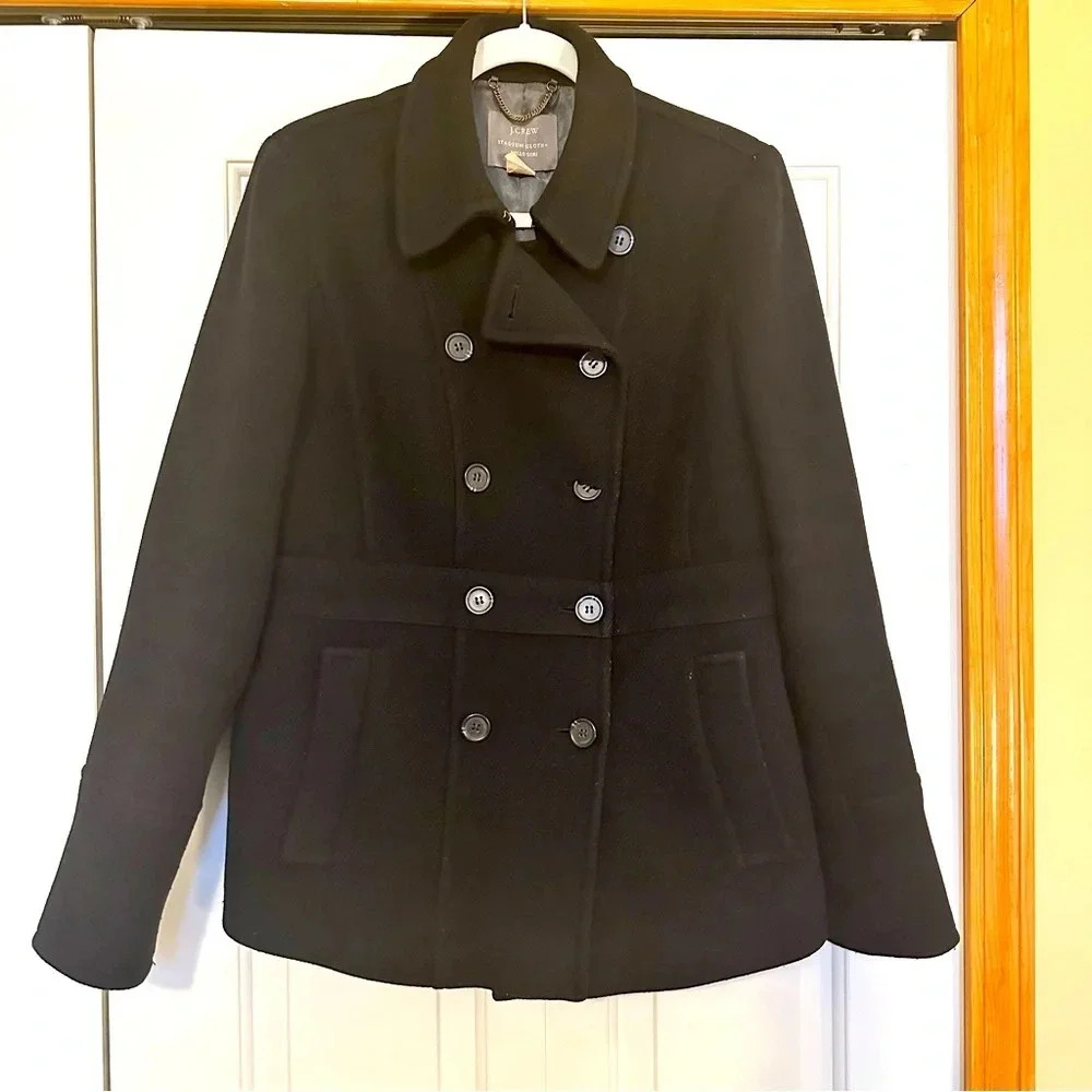J Crew Stadium Cloth Nello Gori Wool Pea Coat